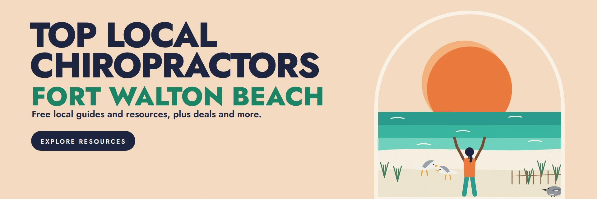 City Deco illustration of Fort Walton Beach