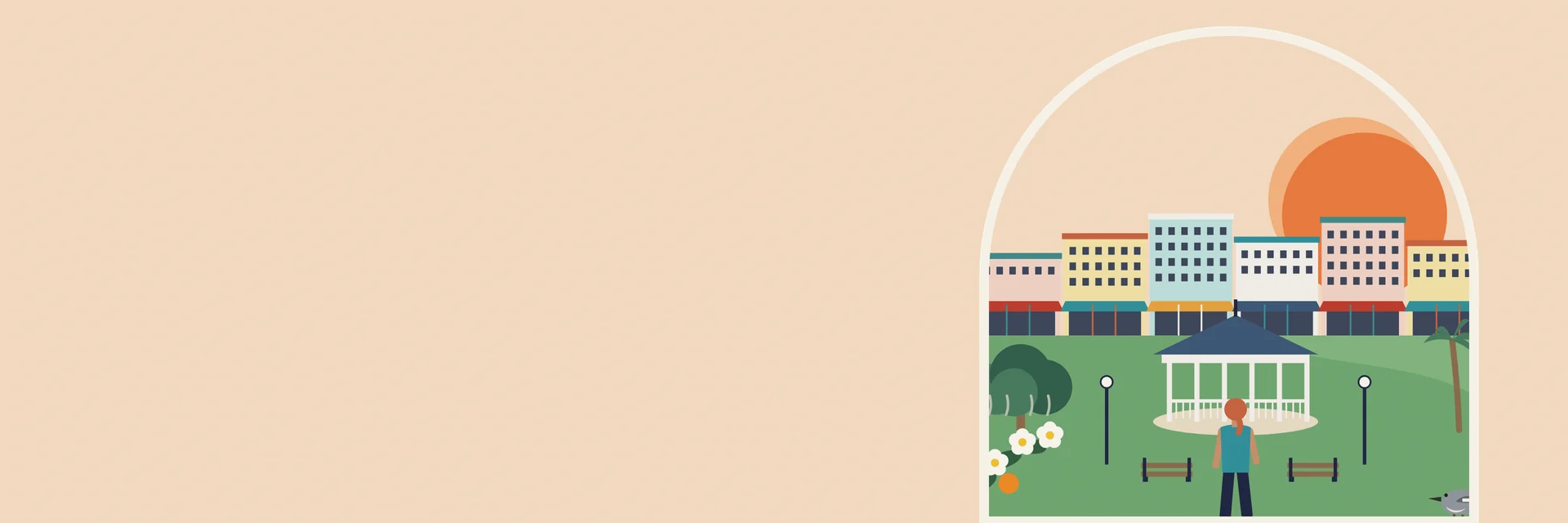 City Deco illustration of Fort Walton Beach