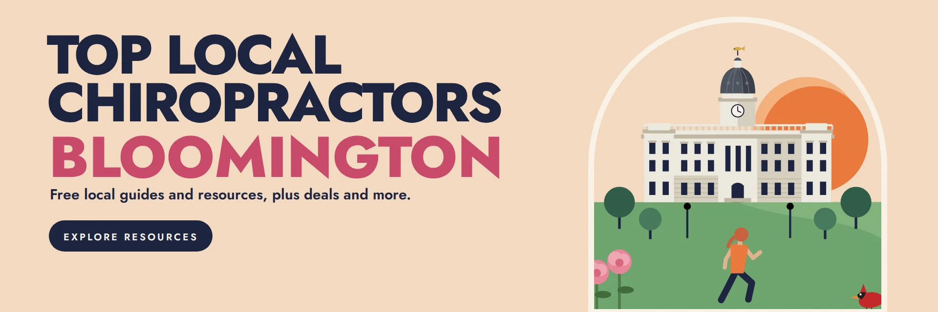 City Deco illustration of Bloomington