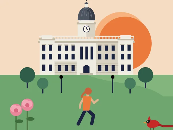 City Deco illustration of Bloomington
