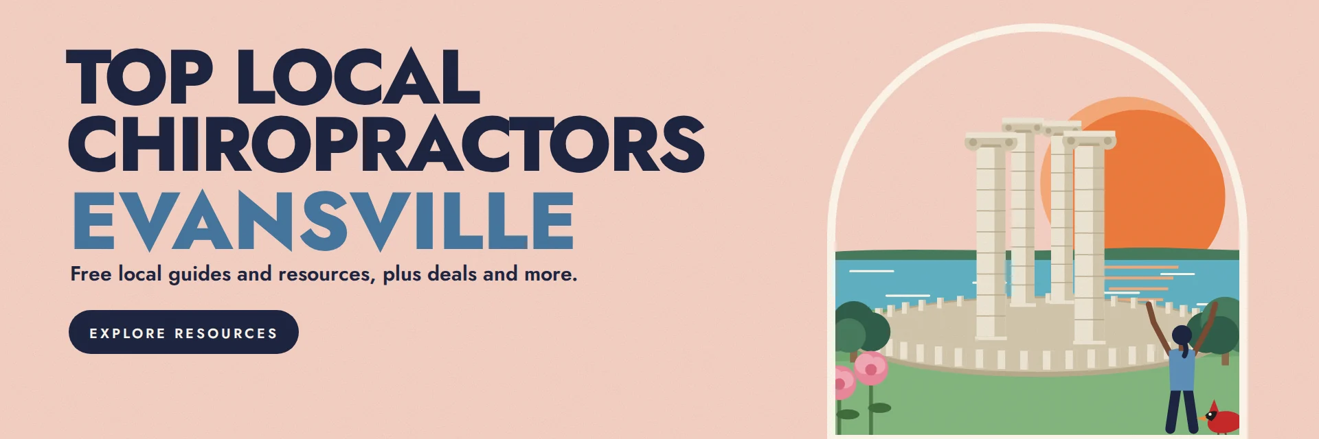 City Deco illustration of Evansville