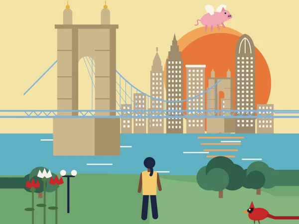 City Deco illustration of Cincinnati