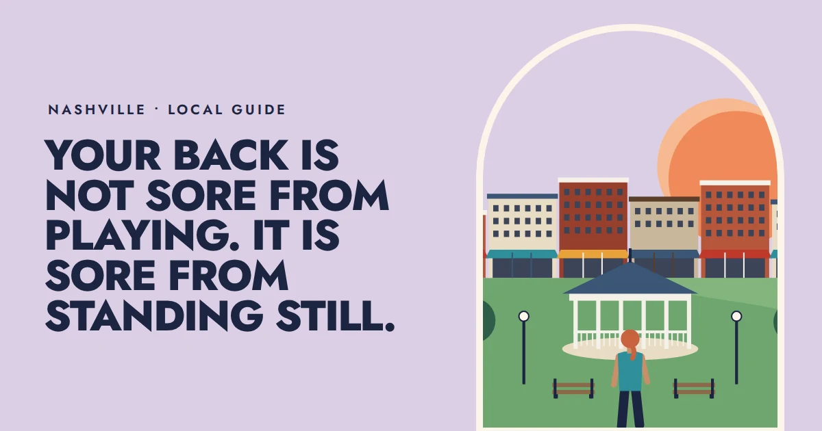 Your back is not sore from playing. It is sore from standing still.