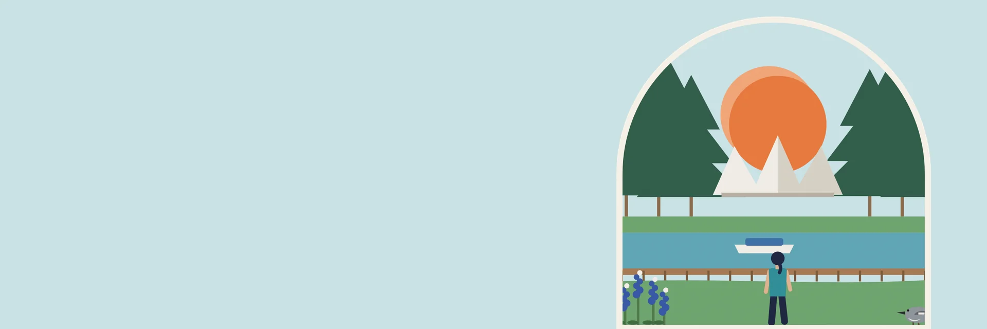 City Deco illustration of The Woodlands