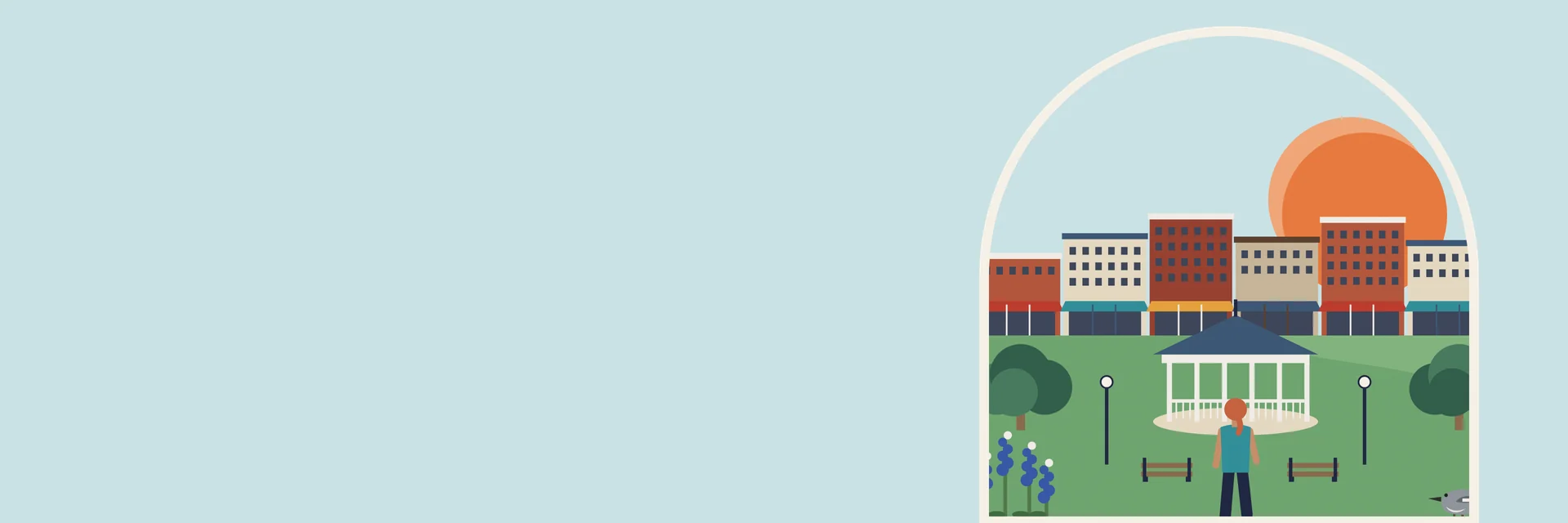 City Deco illustration of The Woodlands